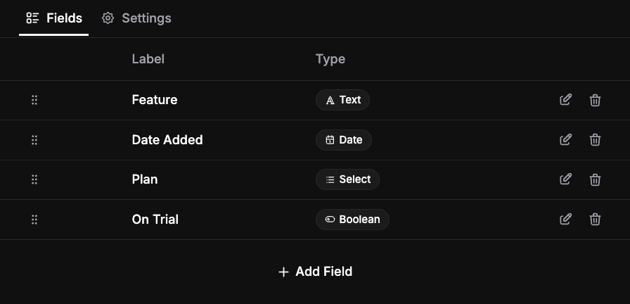 Blueputto field configuration preview