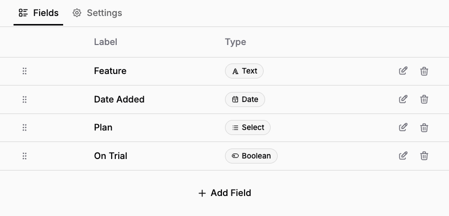 Blueputto field configuration preview